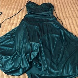 Elegant Teal Strapless Gown